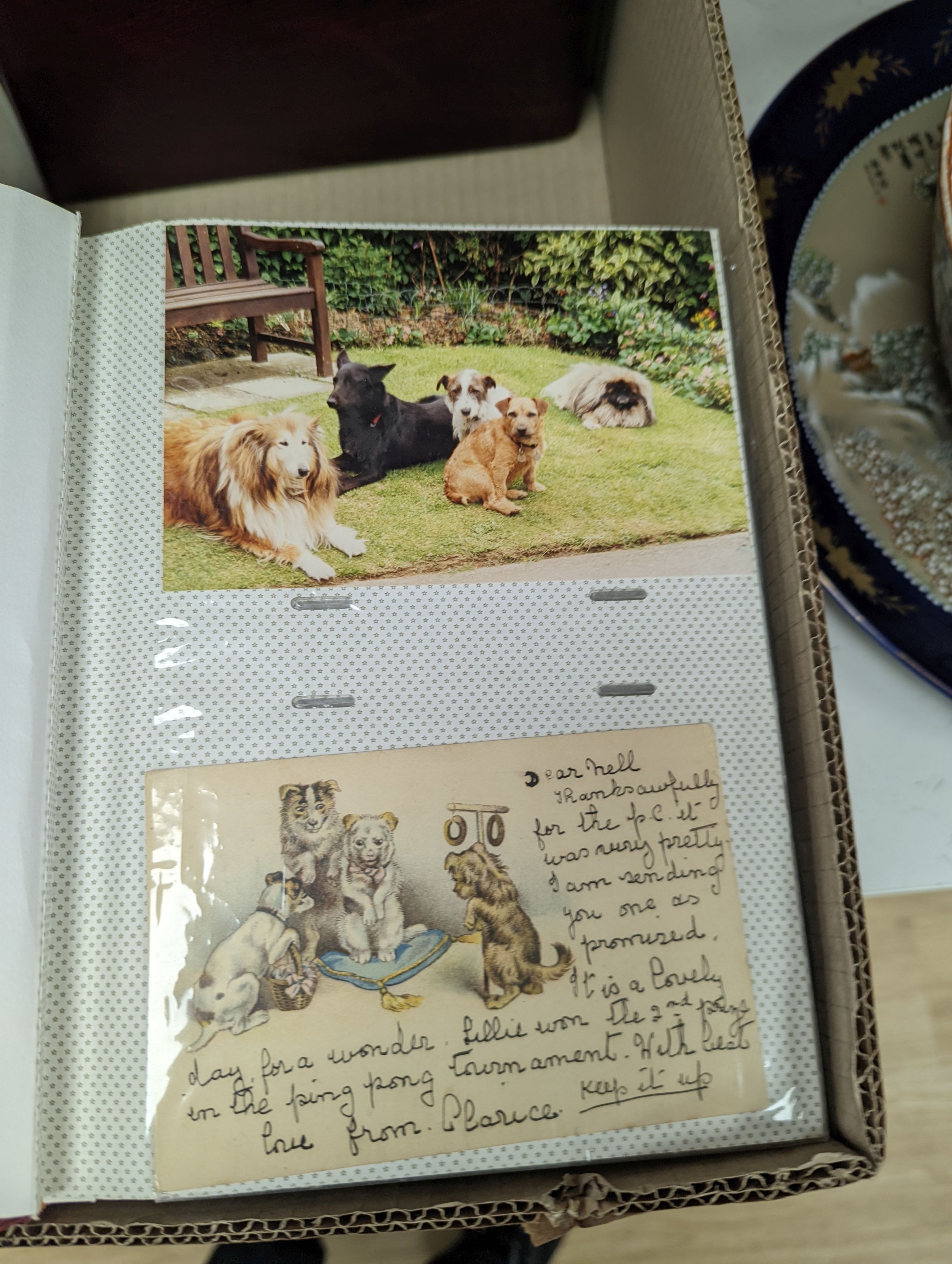 Four albums of postcards and a large collection of loose postcards, mainly British topographical, Victorian cabinet photographs, etc.